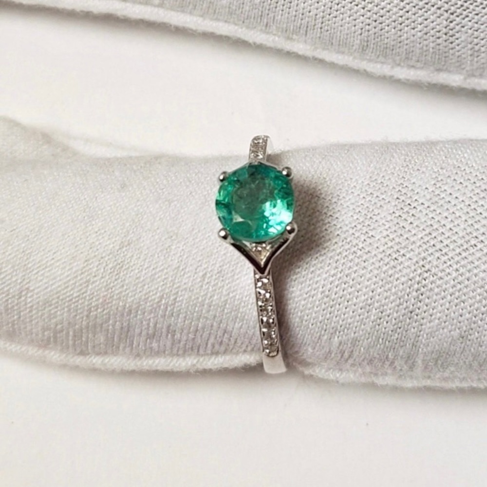 Natural Zambian Emerald Engagement ring